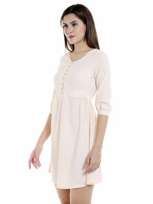 Beige woven polyester maxi-dresses 3
