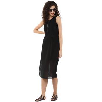 Black woven polyester maxi-dresses 4