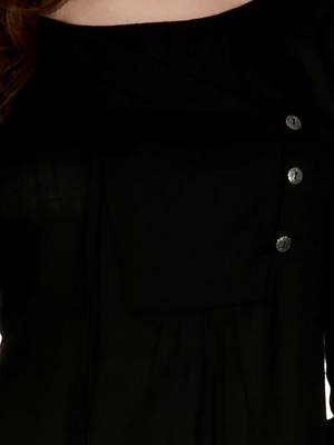 Black woven viscose maxi-dresses 4