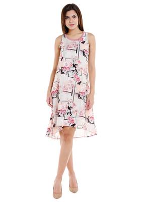 Peach woven polyester maxi-dresses 1