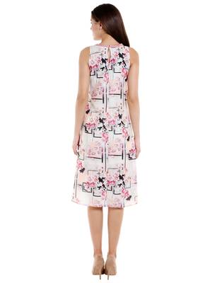 Peach woven polyester maxi-dresses 2