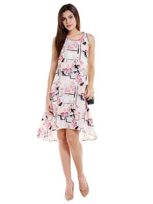 Peach woven polyester maxi-dresses 4