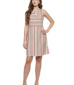 Brown woven cotton maxi-dresses