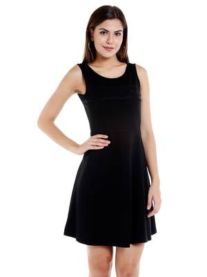Black woven polyester maxi-dresses 1