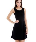 Black woven polyester maxi-dresses