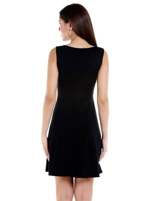Black woven polyester maxi-dresses 2