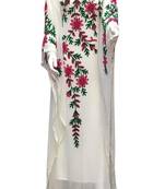 white georgette moroccan islamic dubai kaftan farasha aari and stone work dress