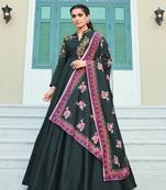 Black embroidered silk salwar