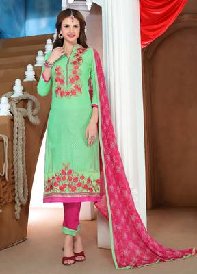 Green  printed cotton salwar 1
