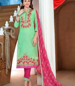 Green  printed cotton salwar