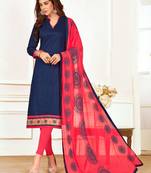 Blue printed cotton salwar