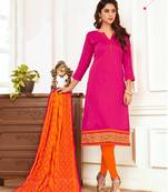 Pink printed cotton salwar