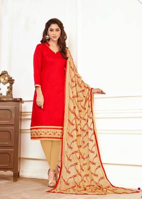 Red printed cotton salwar 2