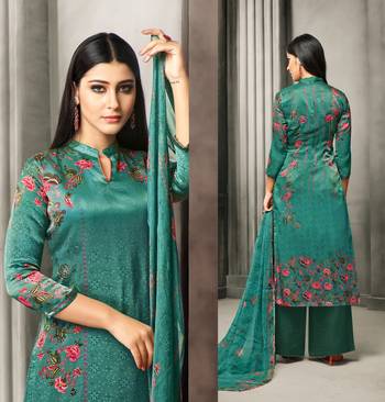 Green printed satin salwar 2