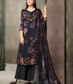 Black printed satin salwar