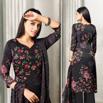 Black printed satin salwar 2