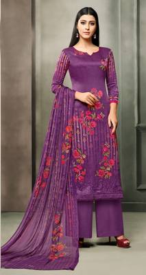Purple printed satin salwar 1