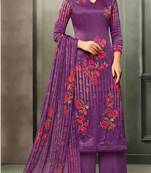 Purple printed satin salwar