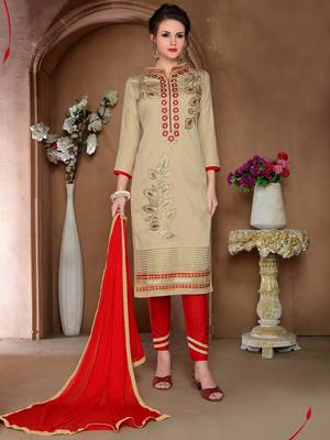 Beige printed cotton salwar 1