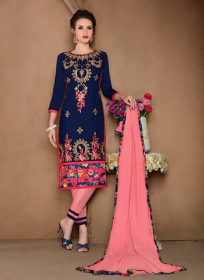Blue printed cotton salwar 1