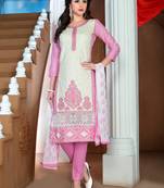 White printed cotton salwar
