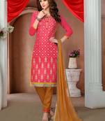 Pink printed cotton salwar