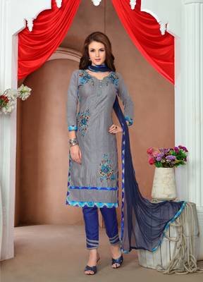 Grey  printed cotton salwar 1