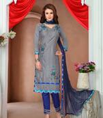 Grey  printed cotton salwar