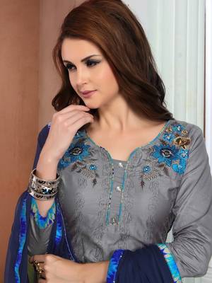 Grey  printed cotton salwar 2