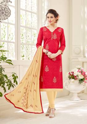 Red printed cotton salwar 1