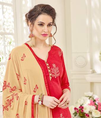 Red printed cotton salwar 2