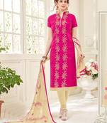 Pink printed cotton salwar