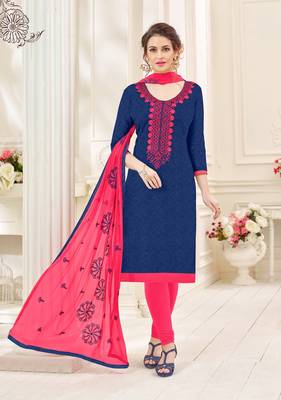 Blue printed cotton salwar 1
