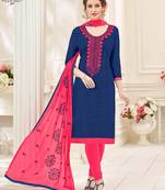 Blue printed cotton salwar