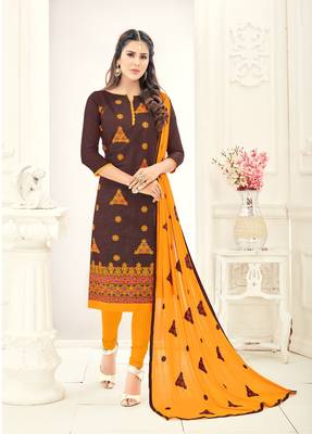 Brown printed chanderi salwar 1