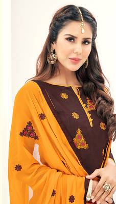 Brown printed chanderi salwar 2