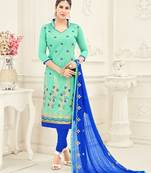 Green printed chanderi salwar