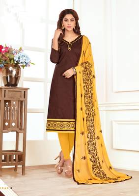 Brown printed cotton salwar 2