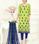 Green printed chanderi salwar