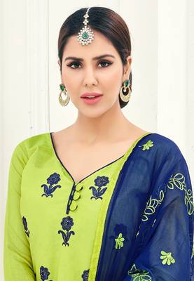 Green printed chanderi salwar 2