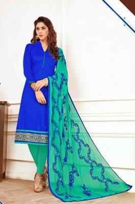 Blue printed cotton salwar 2