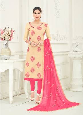 Beige printed chanderi salwar 1