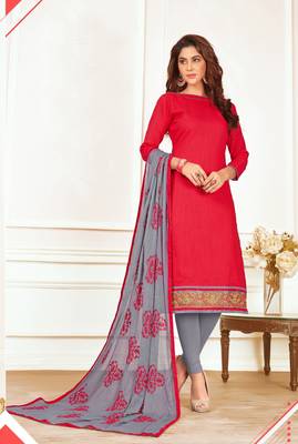 Red printed cotton salwar 2