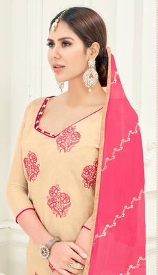 Beige printed chanderi salwar 2