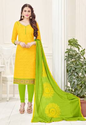Yellow printed cotton salwar 1