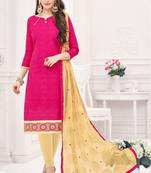 Pink printed cotton salwar