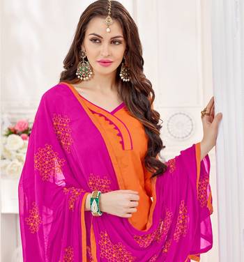 Orange printed cotton salwar 2