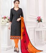 Black printed cotton salwar