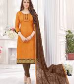 Mustard printed cotton salwar