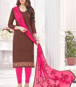 Brown printed cotton salwar
